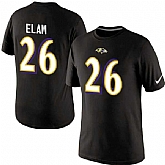 Men Nike Baltimore Ravens 26 ELam Name x26 Pride Number T-Shirt Black,baseball caps,new era cap wholesale,wholesale hats