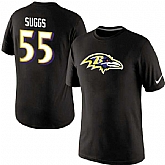 Men Nike Baltimore Ravens 55 Terrell Suggs Player Name x26 Number T-Shirt Black,baseball caps,new era cap wholesale,wholesale hats