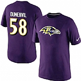 Men Nike Baltimore Ravens 58 DUMERVIL Name x26 Number T-Shirt Purple,baseball caps,new era cap wholesale,wholesale hats