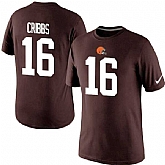Men Nike Cleveland Browns 16 Cribbs Pride Name x26 Number T-Shirt Brown,baseball caps,new era cap wholesale,wholesale hats