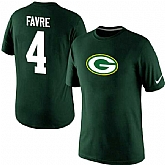 Men Nike Green Bay Packers 4 Brett Favre Name x26 Number T-Shirt Green,baseball caps,new era cap wholesale,wholesale hats