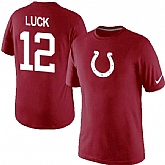 Men Nike Indianapolis Colts 12 Andrew Luck Draft Player T-Shirt Red,baseball caps,new era cap wholesale,wholesale hats