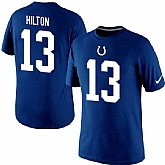 Men Nike Indianapolis Colts 13 TY Hilton Nike Royal Blue Player Pride Name and Number T-Shirt,baseball caps,new era cap wholesale,wholesale hats