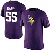 Men Nike Minnesota Vikings 55 BARR Nike Player Name x26 Number T-Shirt Purple,baseball caps,new era cap wholesale,wholesale hats