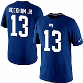 Men Nike New York Giants 13 Odell Beckham Jr Pride Name x26 Number T-Shirt Royal Blue,baseball caps,new era cap wholesale,wholesale hats