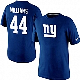 Men Nike New York Giants 44 Andre Williams Name x26 Number T-Shirt Royal Blue,baseball caps,new era cap wholesale,wholesale hats