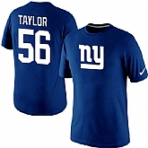 Men Nike New York Giants 56 Lawrence Taylor Name x26 Number T-Shirt Royal Blue,baseball caps,new era cap wholesale,wholesale hats