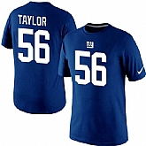 Men Nike New York Giants 56 Lawrence Taylor Pride Name x26 Number T-Shirt Blue,baseball caps,new era cap wholesale,wholesale hats