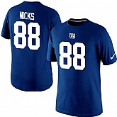 Men Nike New York Giants 88 Hakeem Nicks Pride Name x26 Number T-Shirt Royal Blue,baseball caps,new era cap wholesale,wholesale hats