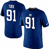 Men Nike New York Giants 91 Justin Tuck Replica Pride Name x26 Number T-Shirt Royal Blue,baseball caps,new era cap wholesale,wholesale hats