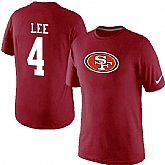 Men Nike San Francisco 49ers 4 LEE Name x26 Number T-Shirt Red,baseball caps,new era cap wholesale,wholesale hats