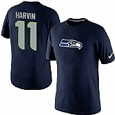 Men Nike Seattle Seahawks 11 Percy Harvin Player Name x26 Number T-Shirt D.Blue,baseball caps,new era cap wholesale,wholesale hats