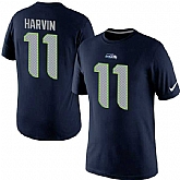 Men Nike Seattle Seahawks 11 Percy Harvin Player Pride Name x26 Number T-Shirt D.Blue,baseball caps,new era cap wholesale,wholesale hats