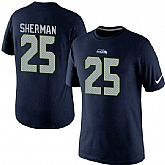 Men Nike Seattle Seahawks 25 Richard Sherman Player Pride Name x26 Number T-Shirt D.Blue,baseball caps,new era cap wholesale,wholesale hats