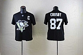 Men Pittsburgh Penguins #87 Sidney Crosby Player Name and Number T-Shirt Black,baseball caps,new era cap wholesale,wholesale hats