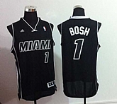 Miami Heat #1 Chris Bosh Revolution 30 Swingman All Black With White Jerseys,baseball caps,new era cap wholesale,wholesale hats