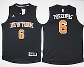 New York Knicks #6 Kristaps Porzingis Black Fashion Stitched Jerseys,baseball caps,new era cap wholesale,wholesale hats