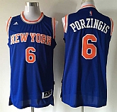 New York Knicks #6 Kristaps Porzingis Blue Stitched Jerseys,baseball caps,new era cap wholesale,wholesale hats