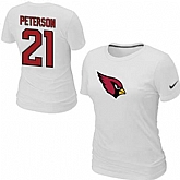 Womens Nike Arizona Cardinals #21 peterson Name x26 Number White T-Shirt,baseball caps,new era cap wholesale,wholesale hats