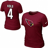 Womens Nike Arizona Cardinals #4 Kolb Name x26  Number Red T-Shirt,baseball caps,new era cap wholesale,wholesale hats