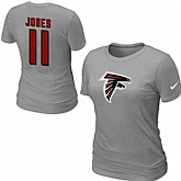 Womens Nike Atlanta Falcons #11 Jones Name x26 Number L.Gray T-Shirt,baseball caps,new era cap wholesale,wholesale hats