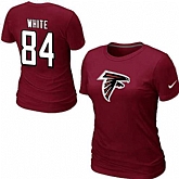 Womens Nike Atlanta Falcons #84 white Name x26  Number Red T-Shirt,baseball caps,new era cap wholesale,wholesale hats