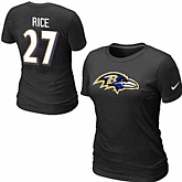 Womens Nike Baltimore Ravens #27 Ed Reed Name x26 Number Black T-Shirt,baseball caps,new era cap wholesale,wholesale hats
