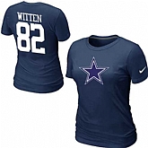 Womens Nike Dallas Cowboys #82 WITTEN Name x26 Number D.Blue T-Shirt,baseball caps,new era cap wholesale,wholesale hats