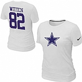 Womens Nike Dallas Cowboys #82 WITTEN Name x26 Number White T-Shirt,baseball caps,new era cap wholesale,wholesale hats
