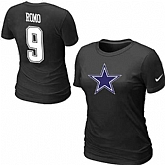 Womens Nike Dallas Cowboys #9 Tony Romo Name x26 Number Black T-Shirt,baseball caps,new era cap wholesale,wholesale hats
