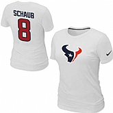 Womens Nike Houston Texans #8 schaub Name x26 Number White T-Shirt,baseball caps,new era cap wholesale,wholesale hats