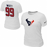 Womens Nike Houston Texans #99 Watt Name x26 Number White T-Shirt,baseball caps,new era cap wholesale,wholesale hats