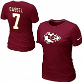 Womens Nike Kansas City Chiefs #7 CASSEL Name x26 Number Red T-Shirt,baseball caps,new era cap wholesale,wholesale hats