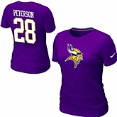 Womens Nike Minnesota Vikings #28 Adrian Peterson Name x26 Number Purple T-Shirt,baseball caps,new era cap wholesale,wholesale hats