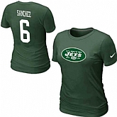 Womens Nike New York Jets #6 Mark Sanchez Name x26 Number Green T-Shirt,baseball caps,new era cap wholesale,wholesale hats