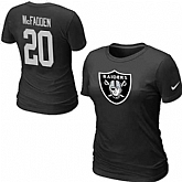 Womens Nike Oakland Raiders #20 Darren McFadden Name x26 Number Black T-Shirt,baseball caps,new era cap wholesale,wholesale hats