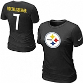 Womens Nike Pittsburgh Steelers #7 Ben Roethlisberger Name x26 Number Black T-Shirt,baseball caps,new era cap wholesale,wholesale hats