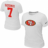 Womens Nike San Francisco 49ers #7 Kaepernick Name x26 Number White T-Shirt,baseball caps,new era cap wholesale,wholesale hats