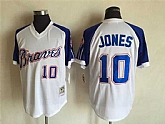 Atlanta Braves #10 Chipper Jones Mitchell And Ness White Stitched Jersey,baseball caps,new era cap wholesale,wholesale hats