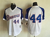 Atlanta Braves #44 Hank Aaron Mitchell And Ness White Stitched Jersey,baseball caps,new era cap wholesale,wholesale hats