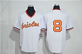 Baltimore Orioles #8 Cal Ripken (No Name) Mitchell And Ness White Stitched Pullover Jersey,baseball caps,new era cap wholesale,wholesale hats