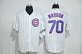 Chicago Cubs #70 Joe Maddon White Strip New Cool Base Stitched Baseball Jersey,baseball caps,new era cap wholesale,wholesale hats