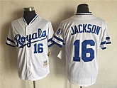 Kansas City Royals #16 Bo Jackson Mitchell And Ness White Stitched Jersey,baseball caps,new era cap wholesale,wholesale hats