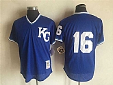 Kansas City Royals #16 Paulo Orlando (No Name) Mitchell And Ness Blue Stitched Pullover Jersey,baseball caps,new era cap wholesale,wholesale hats