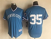 Kansas City Royals #35 Eric Hosmer (No Name) Mitchell And Ness Blue Stitched Pullover Jersey,baseball caps,new era cap wholesale,wholesale hats