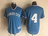 Kansas City Royals #4 Alex Gordon (No Name) Mitchell And Ness Blue Stitched Pullover Jersey,baseball caps,new era cap wholesale,wholesale hats
