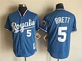 Kansas City Royals #5 George Brett Mitchell And Ness Blue Stitched Jersey,baseball caps,new era cap wholesale,wholesale hats