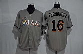 Miami Marlins #16 Jose Fernandez Gray New Cool Base Stitched Baseball Jersey,baseball caps,new era cap wholesale,wholesale hats