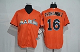 Miami Marlins #16 Jose Fernandez Orange New Cool Base Stitched Baseball Jersey,baseball caps,new era cap wholesale,wholesale hats