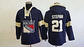 New York Rangers #21 Derek Stepan Solid Color Navy Blue Stitched NHL Hoodie,baseball caps,new era cap wholesale,wholesale hats